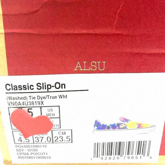 💖MEGA SALE💖VANS Vans Classic Slip On Washed VN0A4U3819X Men Canvas Tie-Dye - Picture 9 of 9